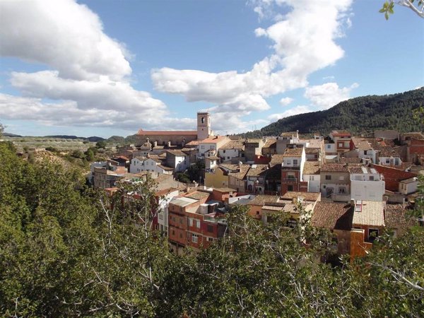 Siete medios aéreos movilizados a un incendio forestal en Bicorp (Valencia)