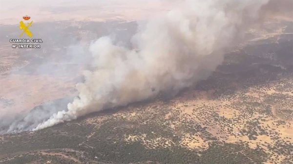 Unas cien personas fueron desalojadas por la noche de sus casas de campo por el incendio de Aliseda (Cáceres)