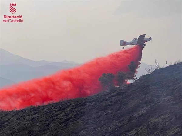 Estabilizado el incendio forestal de Utiel (Valencia) y trece medios aéreos trabajan en Artana (Castellón)
