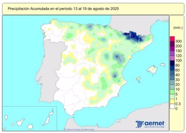 Las lluvias acumuladas desde octubre están en 605 l/m2, un 11% por encima de lo normal