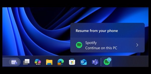 Microsoft prueba la función de continuidad con apps Android en el PC para seguir escuchando Spotify sin interrupciones