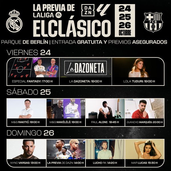 LaLiga y DAZN celebran la experiencia 'La previa de el Clásico' con leyendas como Rakitic y Makélélé